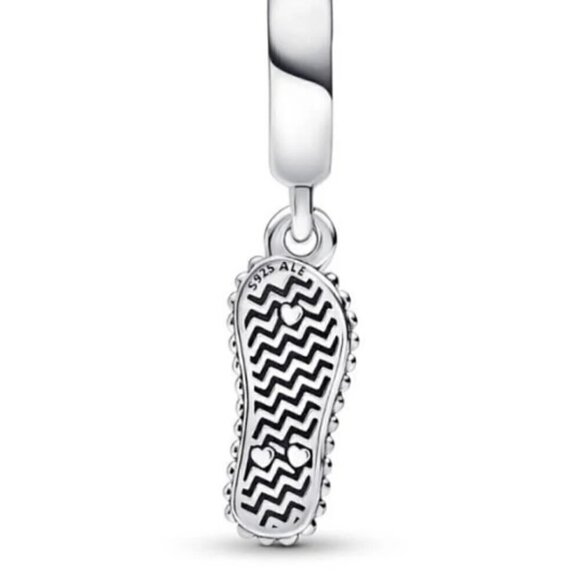 Sterling Silver Flip-Flop Sandal Dangle Charm - Picture 3 of 3